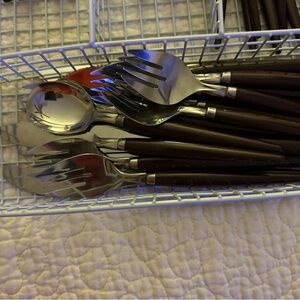 Stainless Steel and Brown Handle Cutlery Set